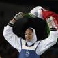 Kimia Alizadeh, atlet wanita asal Iran pertama yang meraih medali di ajang Olimpiade. (AP Photo/Andrew Medichini, File)