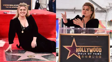 Penyanyi dan pembawa acara talk show Kelly Clarkson meraih bintang Hollywood Walk of Fame, Los Angeles, Amerika Serikat, 19 September 2022. Setelah 20 tahun memenangkan musim perdana acara kompetisi menyanyi, Kelly Clarkson akhirnya diakui sebagai bintang di Hollywood Walk of Fame. (Photo by Jordan Strauss/Invision/AP)