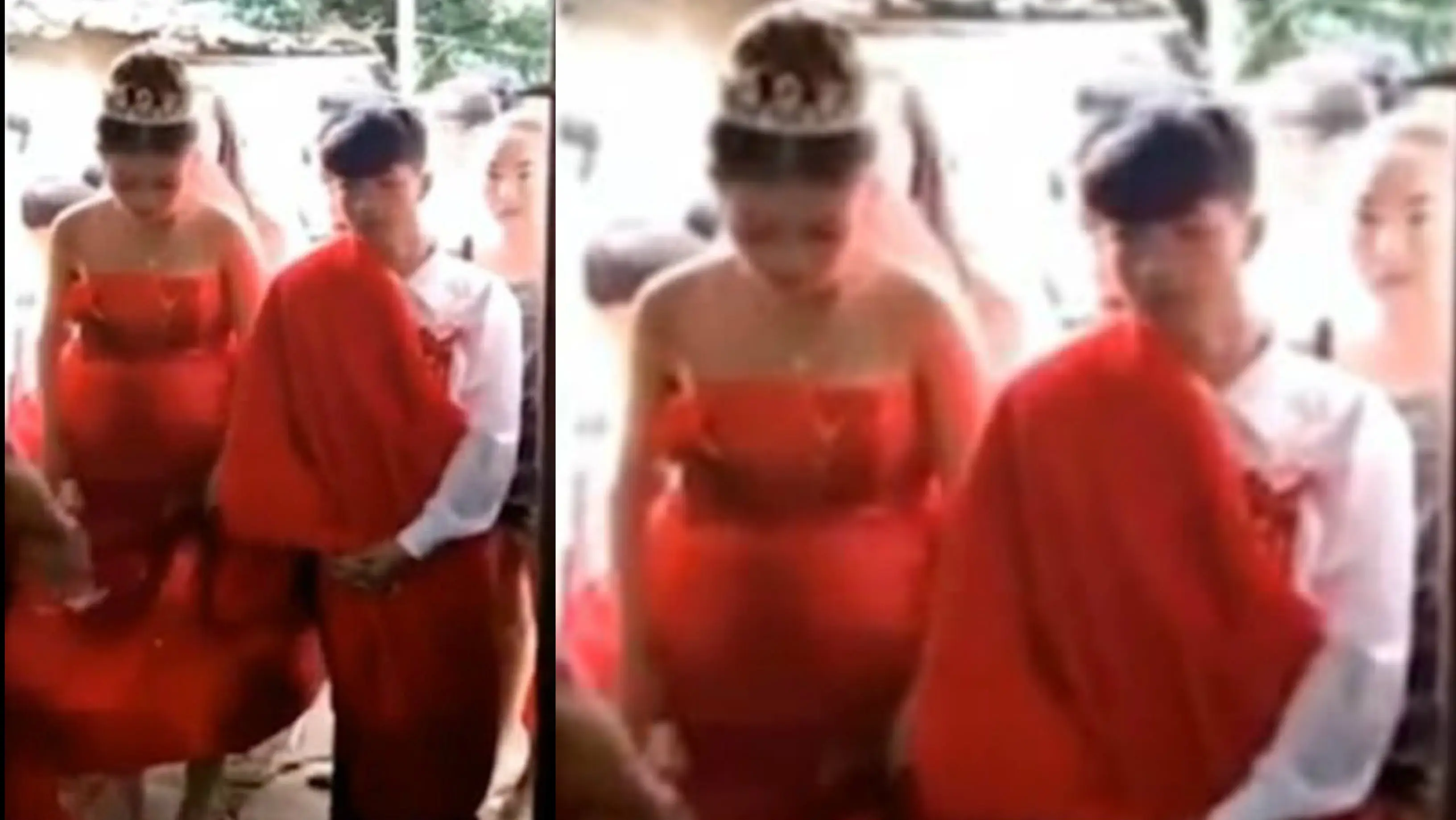 Pernikahan dini dengan pengantin wanita yang tengah hamil 5 bulan. (Youku)