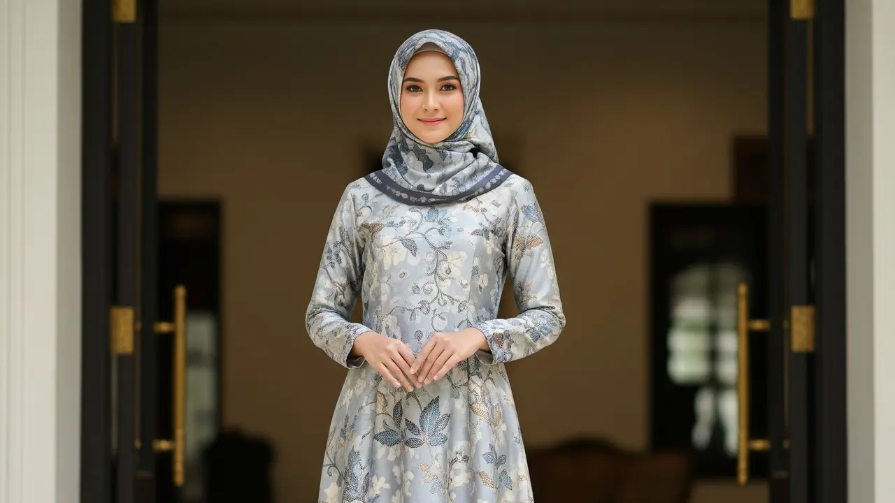 9 Model Gamis Batik Satin Dove yang Tidak Terlalu Mengkilap, Elegan Tanpa Kilau Berlebihan