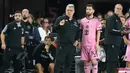 Lionel Messi baru masuk pada menit ke-57 menggantikan Julian Gressel. Skor pertandingan masih imbang 2-2 ketika La Pulga masuk. (AP Photo/Lynne Sladky)