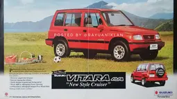 Suzuki Vitara 4x4 ini menggunakan pelek yang dikenal dengan nama "tear drop" ini populasinya sudah cukup langka baik mobil dan peleknya. (Source: Instagram/@rayuaniklan)
