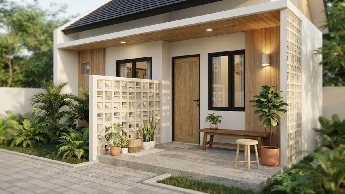 8 Desain Teras dengan Sekat Roster Setengah Badan, Inspirasi untuk Rumah Minimalis Modern