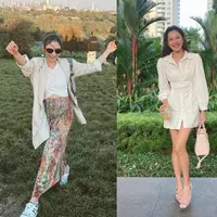 Tampil kasual dengan wastra, bisa sontek gaya Erina Gudono satu ini. [Instagram/erinagudono]