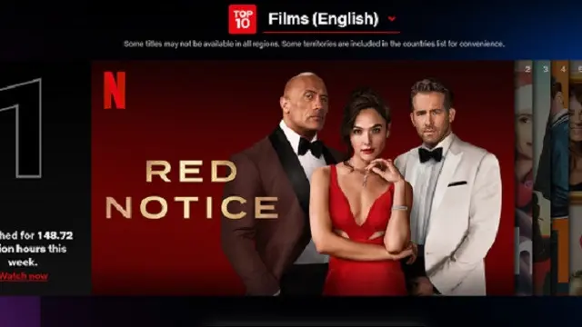 Tangkapan layar situs Top 10 on Netflix
