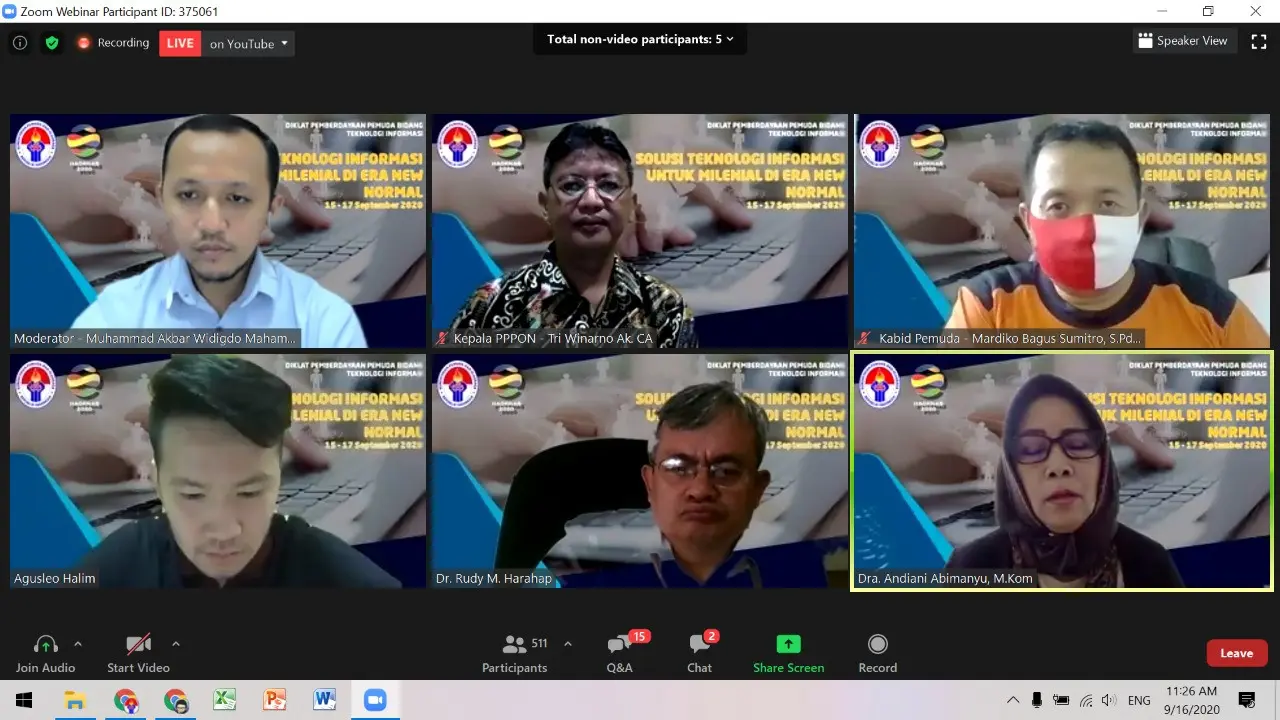 Ratusan Pemuda Ikuti Diklat Virtual dari Kemenpora
