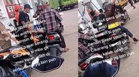 Emak-emak menyerobot antrean BBM (TikTok/@elsa.194)