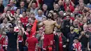 Pada menit ke-79 Liverpool menggandakan skor menjadi 2-0 melaui Mohamed Salah. Lagi-lagi, dari sepak pojok Mohamed Salah berhasil meneruskan sundulan yang dilepaskan Virgil van Dijk dengan sebuah tendangan kaki kiri yang bersarang di gawang Vicente Guaita. (AP/Jon Super)