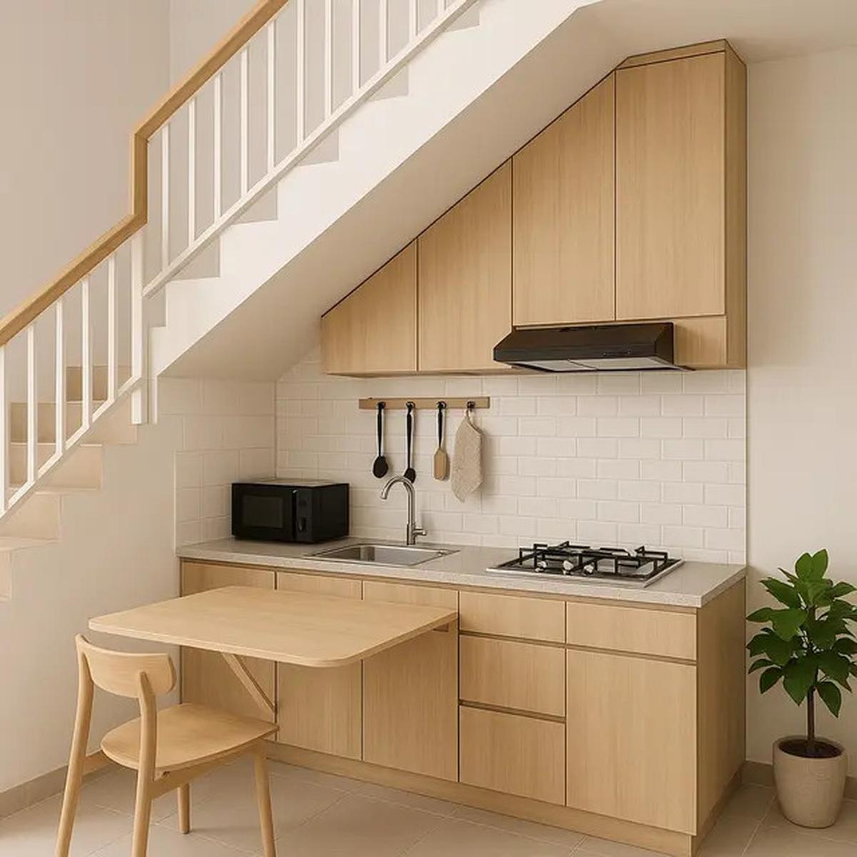 7 Desain Dapur Dekat Tangga, Inspirasi Interior Rumah Tahun 2025