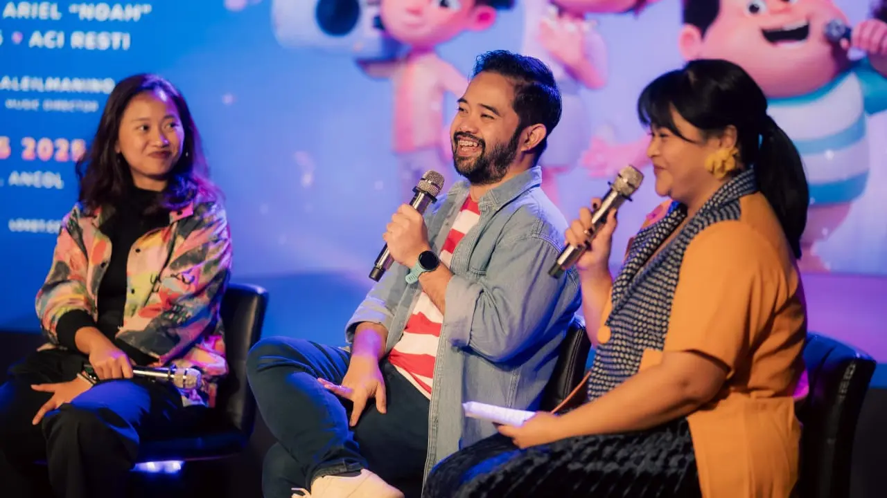 Ryan Adriandhy dan Nuya Susantono pada Press Conference Konser JUMBO 2025 di Jakarta.