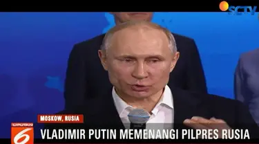 Kemenangan Putin ini disambut antusias ribuan pendukungnya yang memadati Alun-Alun Manezh kompleks Kantor Kepresidenan Kremlin.