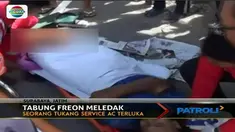 Tabung freon AC meledak saat dibawa dengan sepeda motor, kaki pengendara nyaris putus.