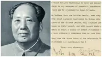 Surat Langka Mao Zedong kepada Inggris Terlelang Rp 12.7 Miliar (Sotheby's/BBC)