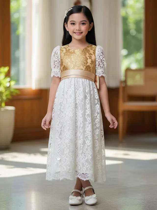 Model Dress Anak Kombinasi Brokat