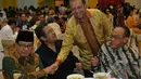 Dalam kesempatan itu, ARB juga menyindir  kader-kader Golkar yang dinilainya tega memutus tali persaudaraan hanya karena beda sikap politik, Jakarta, Rabu (20/8/14). (Liputan6.com/Johan Tallo)