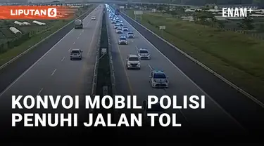 Konvoi Mobil Polisi Padati Jalan Tol