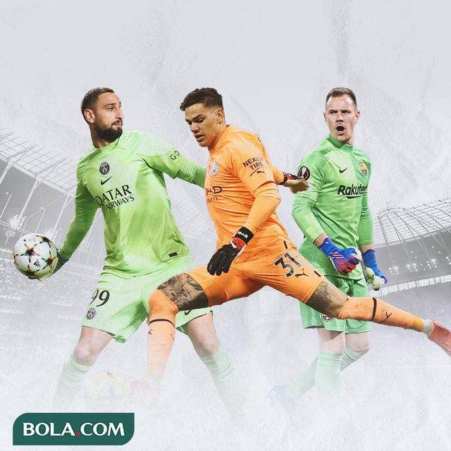 Ilustrasi - Ederson Moraes, Gianluigi Donnarumma, Ter Stegen