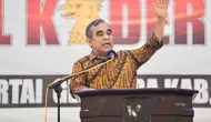Sekretaris Jenderal Gerindra, Ahmad Muzani menghadiri konsolidasi dan apel kader Partai Gerindra Kabupaten Brebes, Jawa Tengah pada Sabtu (28/6/2025). (Foto: Istimewa).