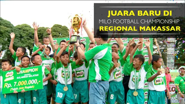 SDN 112 Belajen Parepare keluar sebagai juara MILO Football Championship 2017 Regional Makassar setelah mengalahkan SDN 133 Inpres Talawe.