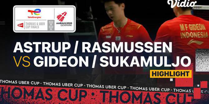VIDEO Piala Thomas 2020: Kevin Sanjaya / Marcus Gideon Antar Indonesia Sementara Imbangi Denmark 1-1