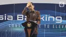 Presiden Joko Widodo memberi sambutan saat menghadiri Indonesia Banking Expo (IBEX) 2019 di Jakarta, Rabu (26/11/2019). IBEX 2019 untuk memberi rekomendasi terkait konsolidasi keuangan dan bisnis fintech guna menciptakan ekosistem keuangan yang kuat, efektif dan efisien. (Liputan6.com/Angga Yuniar)