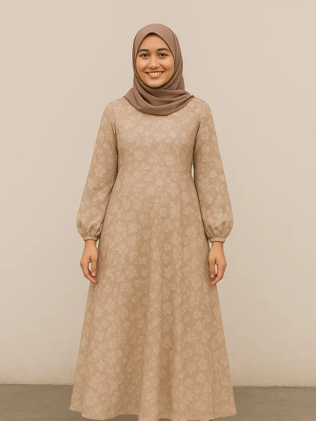 Inspirasi Model Gamis Syari A-Line Kombinasi Brokat/via ChatGPT