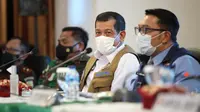Ketua Satgas Doni Monardo minta pemangku kebijakan, khususnya Jawa Barat aktifkan kembali posko COVID-19 di seluruh kabupaten/kota di Markas Komando Daerah Militer III/Siliwangi, Bandung, Senin (28/12/2020). (Badan Nasional Penanggulangan Bencana/BNPB)