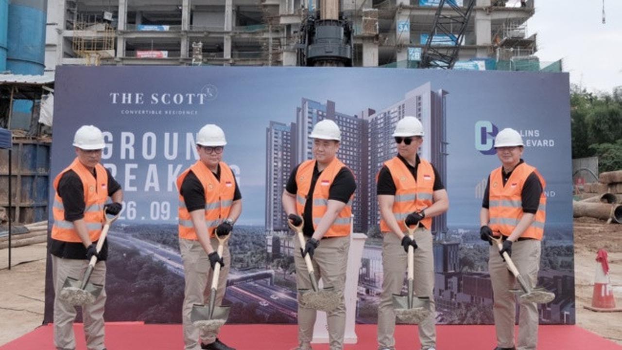 PT Perintis Triniti Properti Tbk (TRIN) melakukan groundbreaking towert the Scott. (Dok: PT Perintis Triniti Properti Tbk)