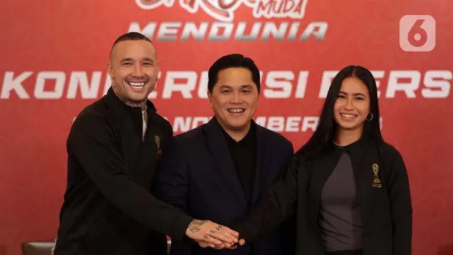 Ketua Umum PSSI Erick Thohir Gandeng Radja Nainggolan dan Sabreena Dressler