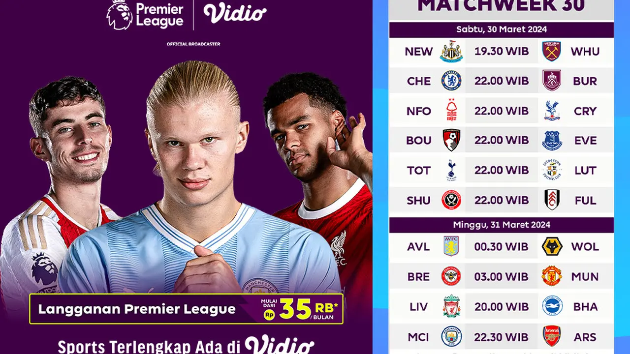 Liga Inggris 2023/2024 Matchweek 30