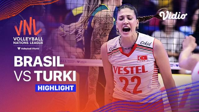 Berita Video, Highlights VNL 2023 Putri antara Turki Vs Brasil pada Jumat (30/6/2023)