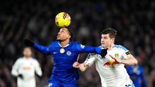 Duel Joao Pedro dan Jaka Bijol dalam laga Premier League antara Chelsea vs Leeds United di Stamford Bridge, 11 Februari 2026. (Nick Potts/PA via AP)