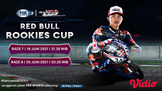 Jadwal dan Live Streaming Red Bull Rookies Cup 2021 Seri Jerman 19-20 Juni di FOX Sports