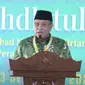 Ketua Umum PBNU Said Aqil Siradj dalam pembukaan Muktamar ke-34 NU di Lampung Tengah, sebagaimana disiarkan di Youtube Sekretariat Presiden, Selasa (22/12/2021). (Dokumen Sekretariat Presiden)