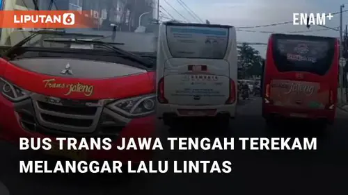 VIDEO: Detik-detik Bus Trans Jawa Tengah Terekam Kamera Sedang Melanggar Lalu Lintas