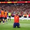 Bintang Spanyol Lamine Yamal merayakan gol ke gawang Arab Saudi pada laga Grup H Piala Dunia 2026 di Atlanta Stadium, Senin (22/6/2026) dini hari WIB. (AFP/Justin Setterfield)