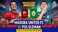 Siaran Langsung Nonton Eksklusif Match: Madura United vs PSS Sleman BRI Liga 1 di Vidio