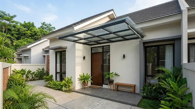 Kanopi Baja Ringan dengan Atap Transparan
