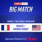 Link Live Streaming Big Match Men’s Volleyball Nations League 2022 di Vidio : Prancis vs Amerika Serikat