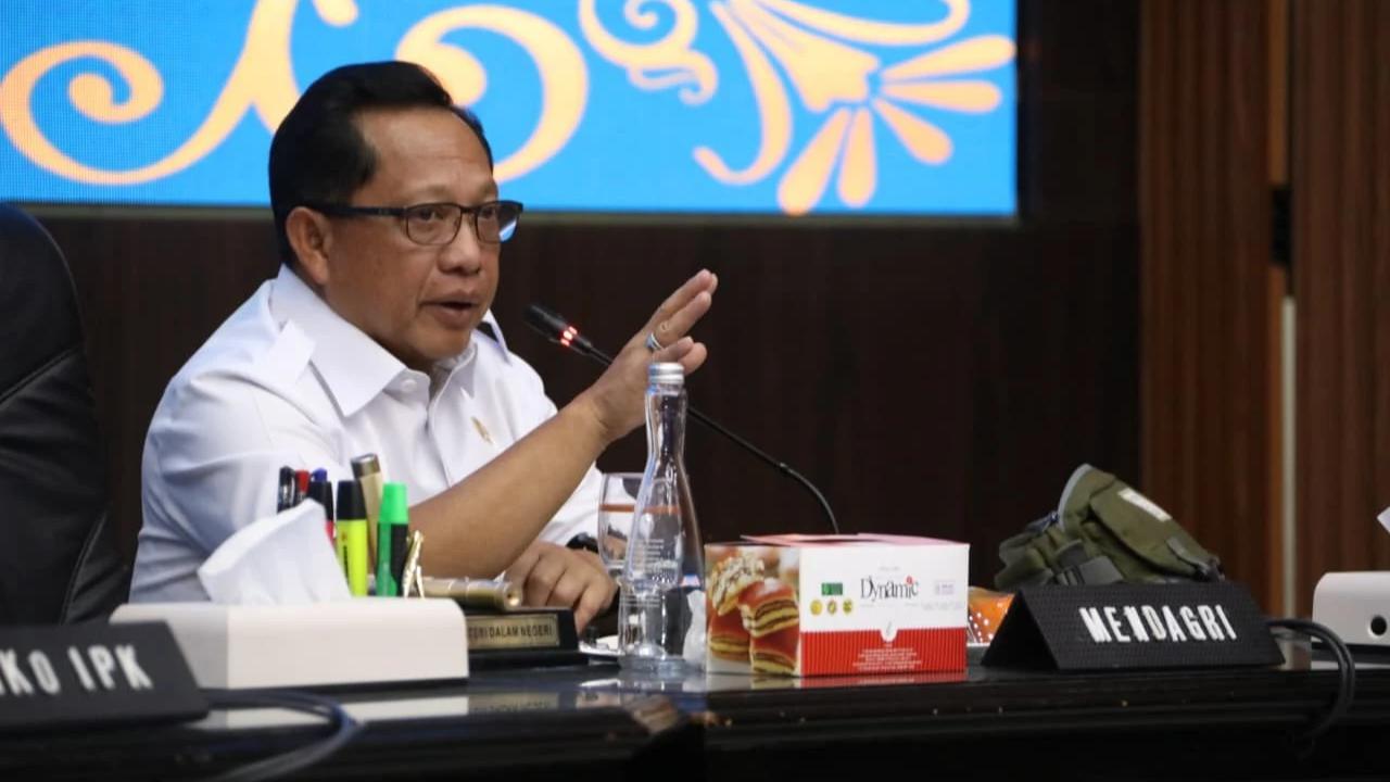 Mendagri Muhammad Tito Karnavian saat rakor lintas kementerian/lembaga