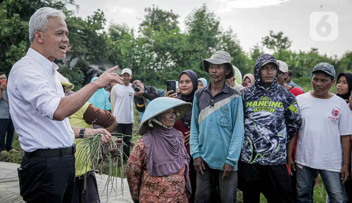 “Di sini ada isu pupuk subsidi yang mengendalikan Pak Ganjar,” ujar salah seorang petani. (Liputan6.com/Faizal Fanani)