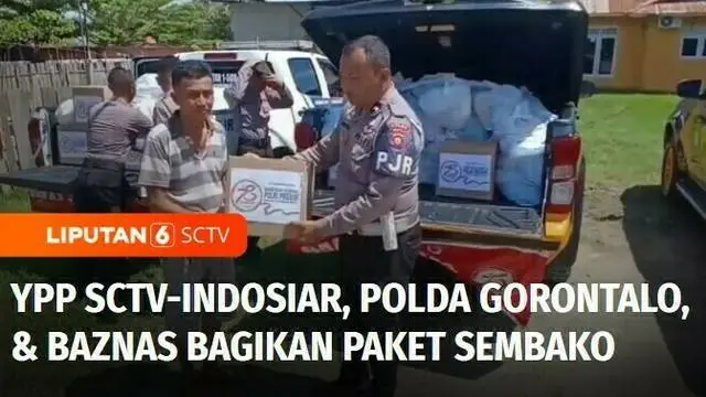 Yayasan Pundi Amal Peduli Kasih SCTV-Indosiar menyerahkan bantuan sembako bekerjasama dengan Polda Gorontalo. Penyerahan sembako ini bertepatan dengan rangkaian Ulang Tahun Bhayangkara ke-78.