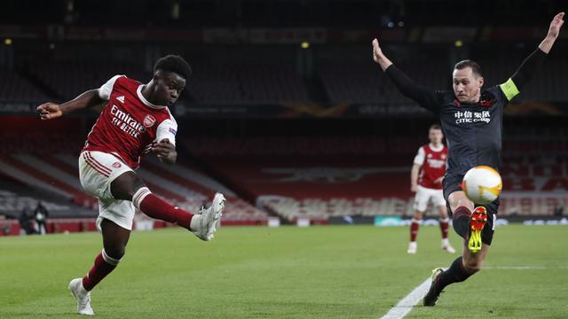 FOTO: Gol Slavia Praha di Masa Injury Time Buyarkan Kemenangan Arsenal - Thomas Partey; Jan Boril