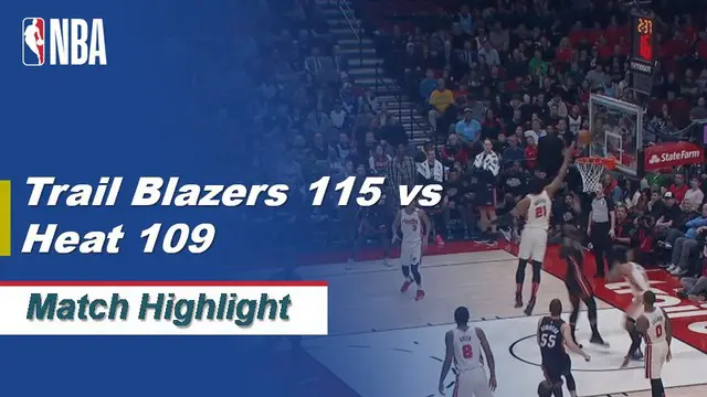 VIDEO: Highlights NBA 2019-2020, Portland Trail Blazers Vs Miami Heat 115-109