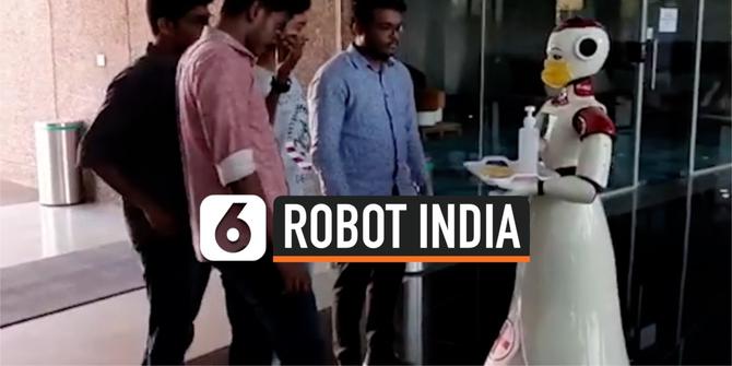 VIDEO: Robot di India Ikut Andil Lawan Virus Corona