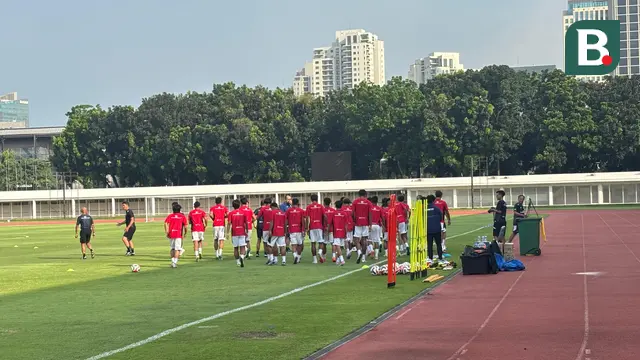 Sesi latihan Timnas Indonesia U-23