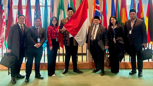 Menteri Pemuda dan Olahraga (Menpora) RI bersama Ratu Tisha Destria diundang ke markas besar Persatuan Bangsa-Bangsa (PBB) di New York, Amerika Serikat, pada 5 Maret 2025.