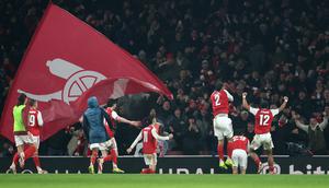 Arsenal berhasil meraih kemenangan 1-0 atas Chelsea pada laga leg kedua semifinal Carabao Cup musim ini di Stadion Emirates, Rabu (04/02/2026) dini hari WIB. Hasil tersebut membuat The Gunners melenggang ke final dengan keunggulan agregat 4-2 atas The Blues. (AP Photo/Ian Walton)
