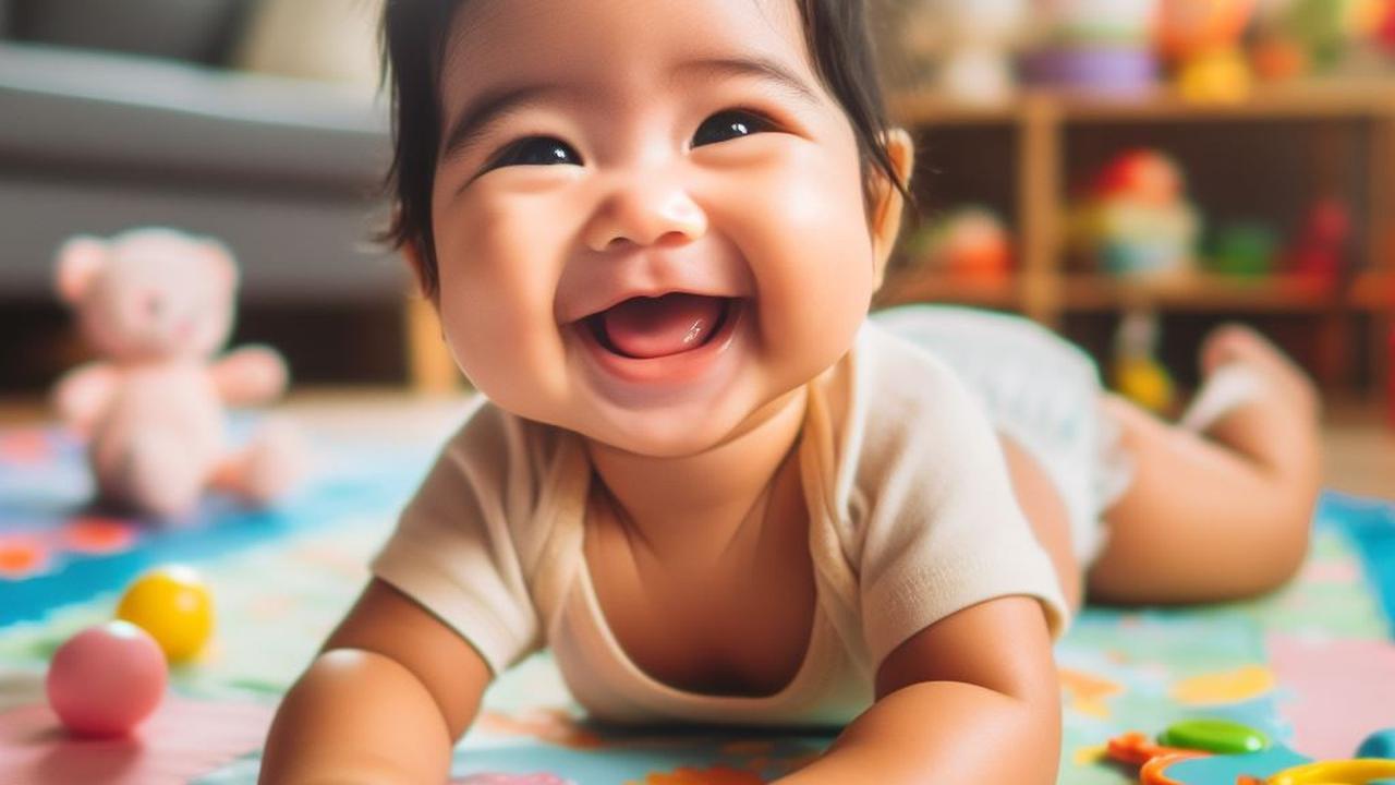 Ilustrasi Bayi Melakukan Tummy Time