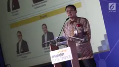 Direktur Utama PT Mandiri Tunas Finance Arya Suprihadi saat Investor Gathering Tahap 1 di Jakarta, Kamis (29/11). Mandiri Tunas Finance menargertkan obligasi Rp 1 triliun melalui Penawaran Umum Berkelanjutan lV. (Liputan6.com/Herman Zakharia)